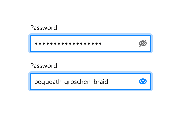 Interaction of a password field